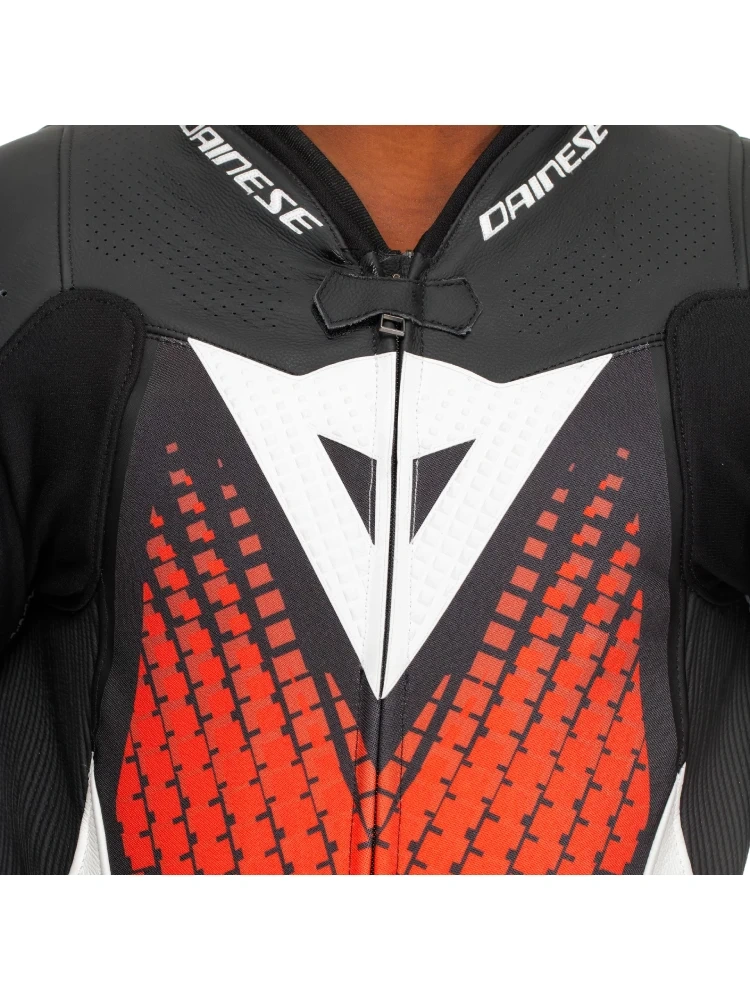 Kombinezon motocyklowy jednoczęściowy Dainese Laguna Seca 6 biało-czarno-czerwony