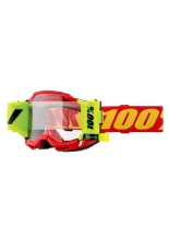 Gogle motocyklowe 100% Accuri 2 ForeCast Roll-Off z przezroczystą szybką czerwono-żółte