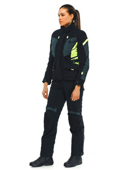 Kurtka motocyklowa tekstylna damska Dainese Carve Master 3 Gore-Tex czarno-fluo żółta