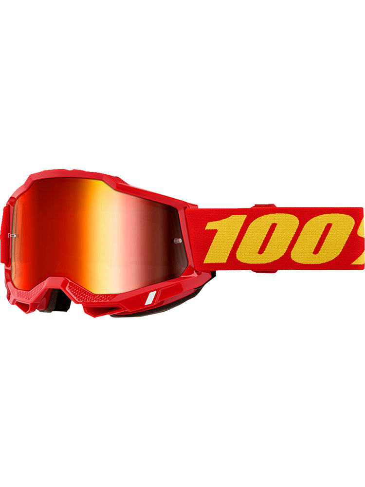 Gogle motocyklowe 100% Accuri 2 z szybką lustrzaną czerwono-zółte
