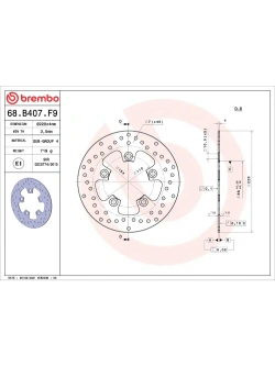 Tarcza Hamulcowa Brembo Serie Oro Fixed Prime Line Kymco Like 50/ 125/ 200i (09-) [śr. 220 mm]