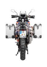 Zestaw: kufry boczne aluminiowe srebrne Zega Pro + stelaże srebrne Touratech KTM Super Adventure 1290 S/R (21-24) [poj.: 31+38l]
