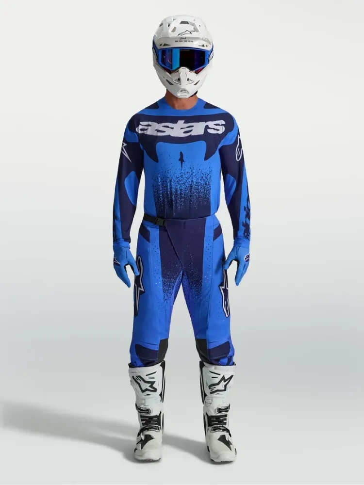 Bluza cross Alpinestars MX Techstar Swan niebieska