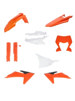Pełny zestaw plastików Acerbis biało-pomarańczowy KTM (wybrane modele)