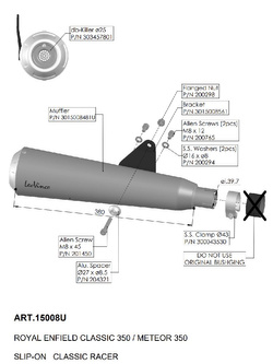Tłumik motocyklowy LeoVince Classic Racer Royal Enfield Classic 350 (21-) [stal nierdzewna]