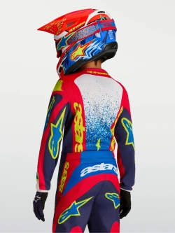 Bluza cross dziecięca Alpinestars MX Fluid Drag niebiesko-czerwono-biała