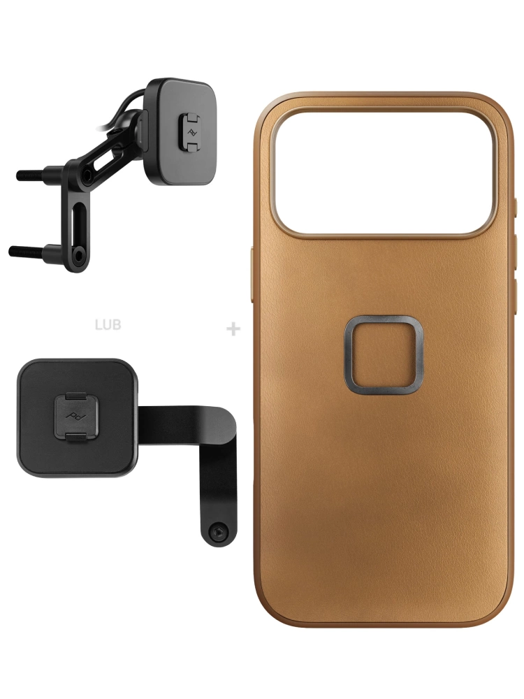 Zestaw na motocykl: etui Peak Design Mobile Everyday Clarino Case iPhone 17 Pro Max z mocowaniem motocykla