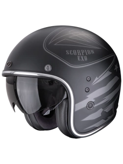 Kask otwarty Scorpion Belfast Evo Dawg czarno-srebrny matowy
