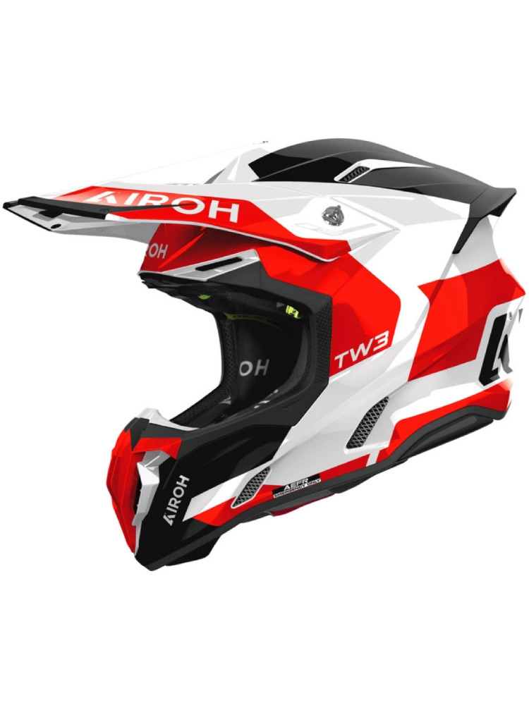 Kask enduro Airoh Twist 3 Fancy czarno-biało-czerwony połysk