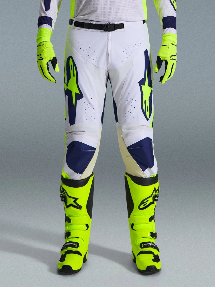 Spodnie cross Alpinestars MX Racer Air Riway szaro-niebieskie-fluo