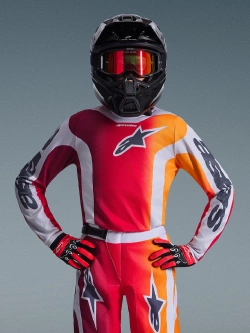 Bluza cross dziecięca Alpinestars MX Fluid Portl czerwono-szara