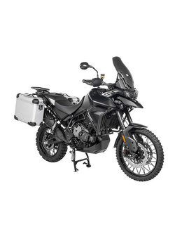 Zestaw: kufry boczne z anodowanego aluminium srebrne "And-S" Zega Evo + stelaże czarne Touratech Triumph Tiger 900 Rally / Pro / GT / GT Pro (20-) (31+38L)