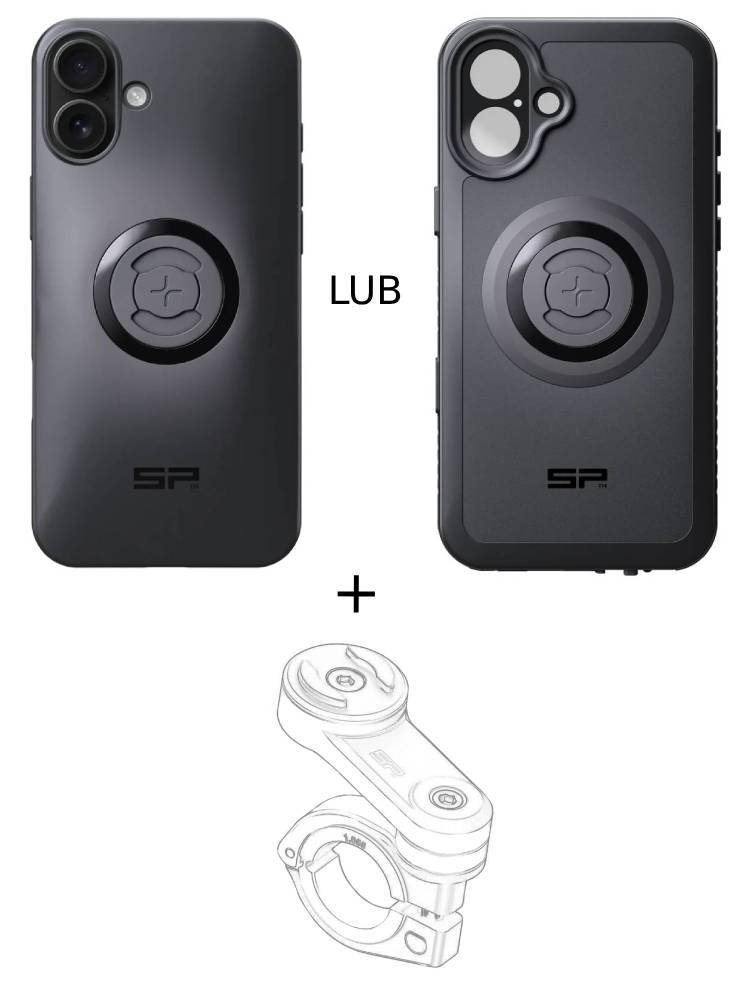 Zestaw na motocykl: etui na telefon iPhone 16 Plus + mocowanie SP Connect