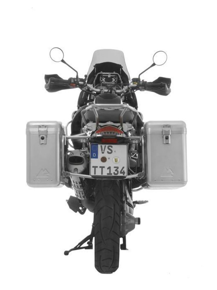 Zestaw: kufry boczne srebrne Zega Mundo + stelaże srebrne Touratech BMW R1200GS/Adventure (31+38L)