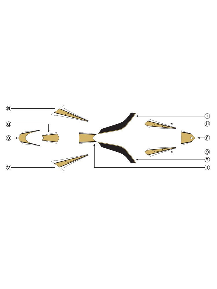 Zestaw naklejek PUIG do Yamaha T-Max 530 12-15 (złote)