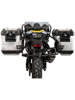 Zestaw: kufry boczne + stelaże Hepco&Becker Xplorer Cutout do Suzuki V-Strom 800 DE (23-) srebrne