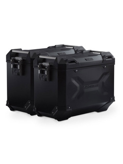 Zestaw: kufry boczne TRAX ADV + stelaże PRO SW-Motech Moto Guzzi Stelvio (23-) czarne [poj.: 2 x 45 L]