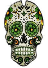 Naklejka na zbiornik Tankpad PUIG Skull zielony