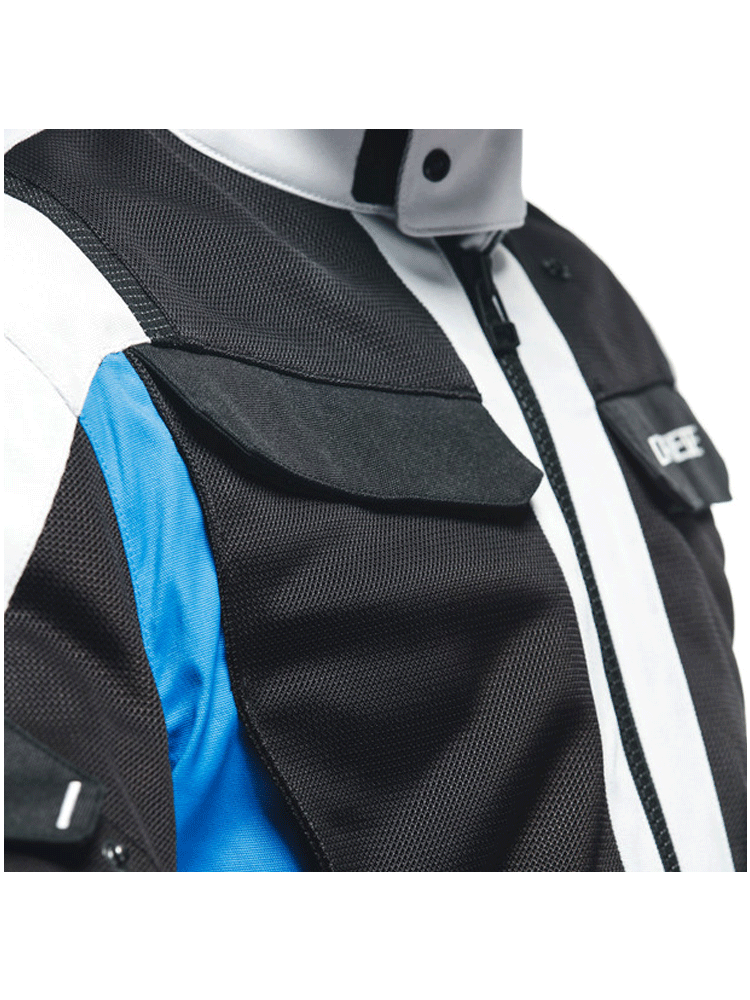 Kurtka motocyklowa tekstylna Dainese Desert Tex szaro-czarno-niebieska
