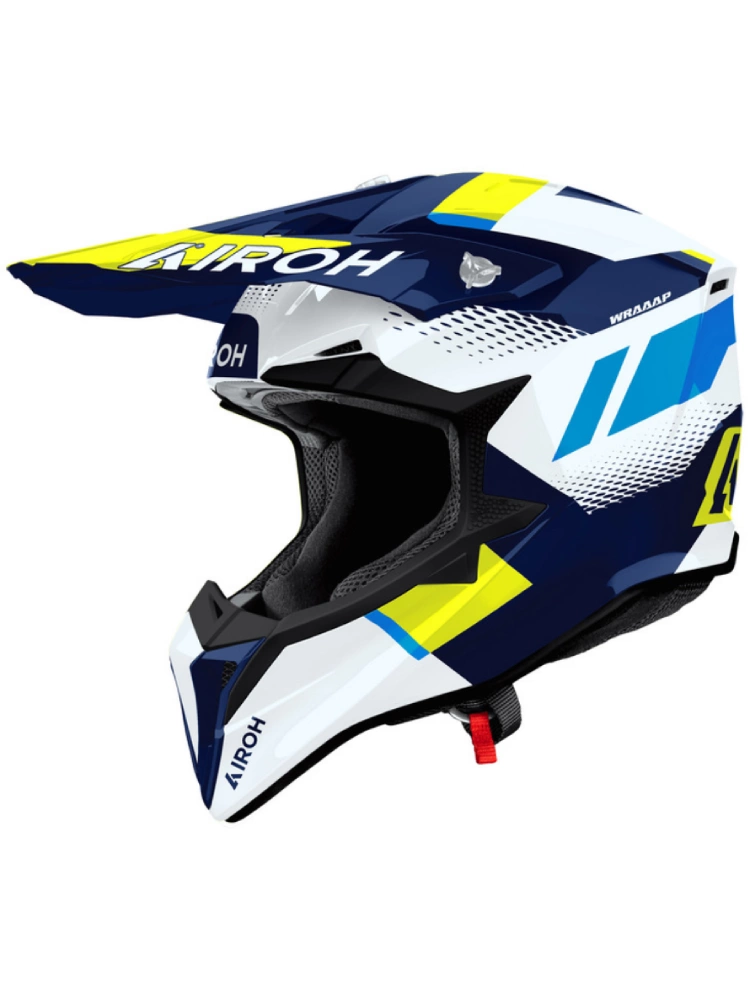 Kask enduro Airoh Wraaap Vision czarno-biało-żółty połysk