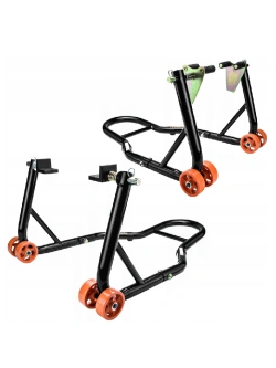 Stojak/ podnośnik motocyklowy Biketec VD0016 pod wahacz, czarny [typ-L; przód i tył]