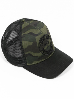 Czapka z daszkiem John Doe Trucker Hat Camou 0/1 czarno-zielona