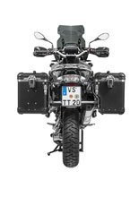 Zestaw: kufry boczne z anodowanego aluminium czarne Zega Evo X + stelaże srebne Touratech BMW R1250GS/Adventure/ R1200GS (13-21)/ R1200GS Adventure (14-21) (2 x 45L)