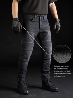 Jeansy motocyklowe Pando Moto Karl Devil AAA czarne