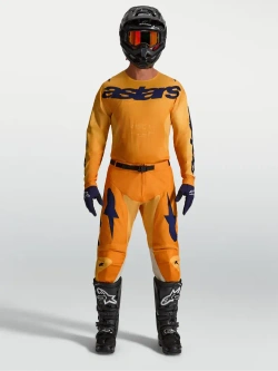 Spodnie cross Alpinestars MX Racer Amber pomarańczowo-złoto-niebieskie