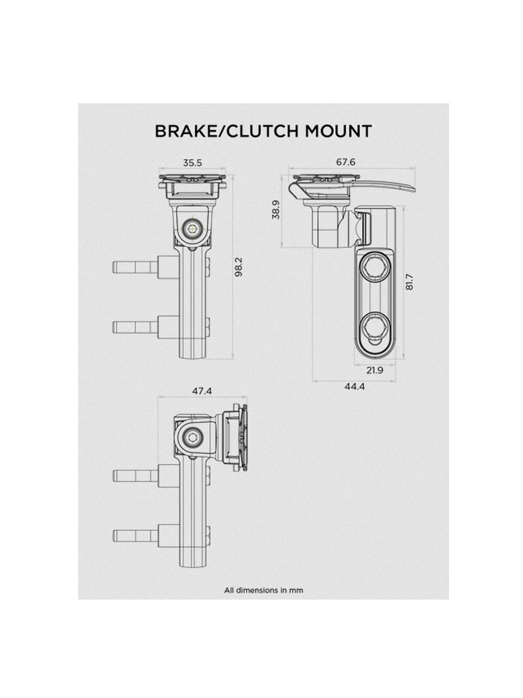 Uchwyt montowany na zacisku hamulca/sprzęgła motocykla Quad Lock Brake/Clutch Mount