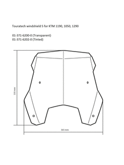 Szyba motocyklowa przyciemniana S Touratech KTM 1050 ADV/ 1090 ADV/ 1190 ADV/ 1290 Super ADV (14-16)