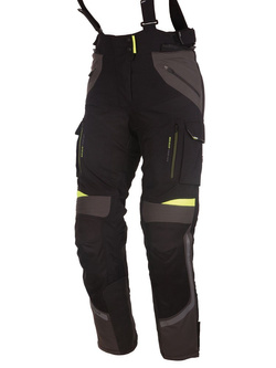 Spodnie motocyklowe damskie tekstylne Modeka Panamericana czarno-neonowe