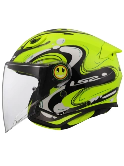 Kask dziecięcy otwarty LS2 OF622 Funny II Glup fluo-czarno-biały