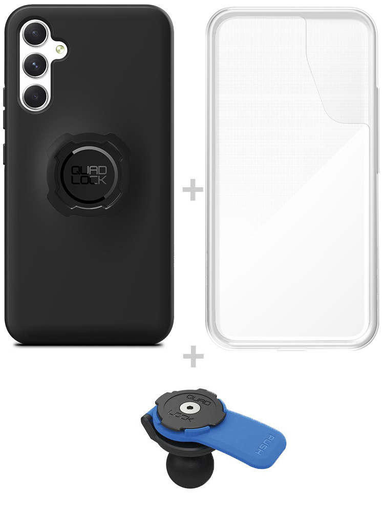 Zestaw: etui na telefon Samsung Galaxy A34 + wodoodporny pokrowiec + uchwyt kulowy Quad Lock