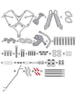 Stelaż kufrów bocznych Monokey Cam-Side Kappa KL One-Fit Honda CB 500 X (19-23)/ NX 500 (24-) [mocowany za pomocą adaptera]