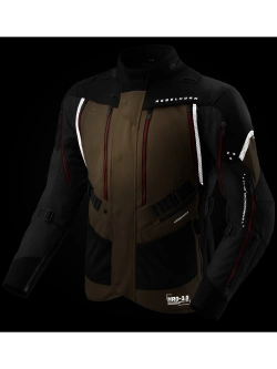 Kurtka motocyklowa tekstylna Rebelhorn Hardy 3.0 brązowo-szaro-czerwona