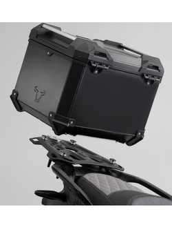 Zestaw: kufer centralny czarny TRAX ADV + stelaż Adventure-rack SW-Motech Ducati Multistrada V4 S Sport 1A / V4 Pikes Peak (20-)/ Rally (23-) [pojemność: 38 L]