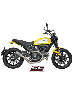 Pełny układ wydechowy SC-Project 2-1, CR-T Titanium / Carbon (Slip-on) - Ducati Scrambler 800 [15-16]