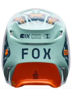 Kask enduro Fox V1 Image Print niebiesko-pomarańczowy
