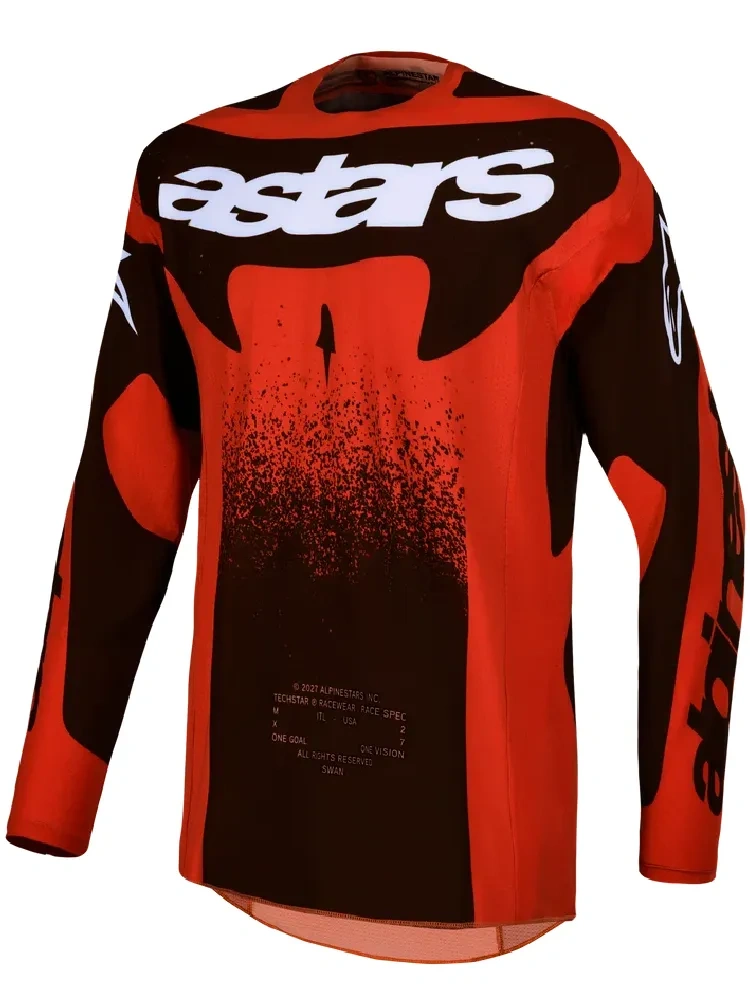 Bluza cross Alpinestars MX Techstar Swan czarno-biało-czerwona