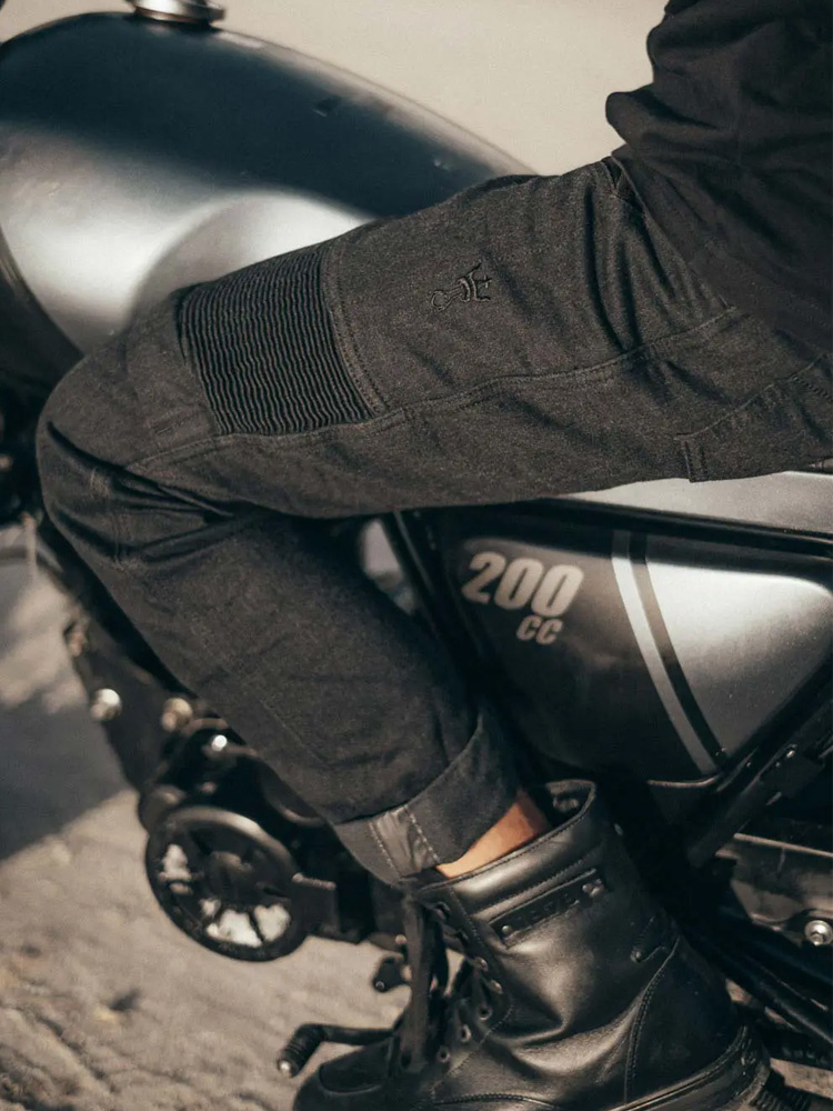 Jeansy motocyklowe Pando Moto Karldo Slim czarne
