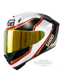 Kask integralny Shoei X-SPR PRO Rainey TC-10 czarno-biało-złoty