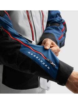 Kurtka motocyklowa tekstylna Rebelhorn Hardy 3.0 czarno-szaro-niebieska