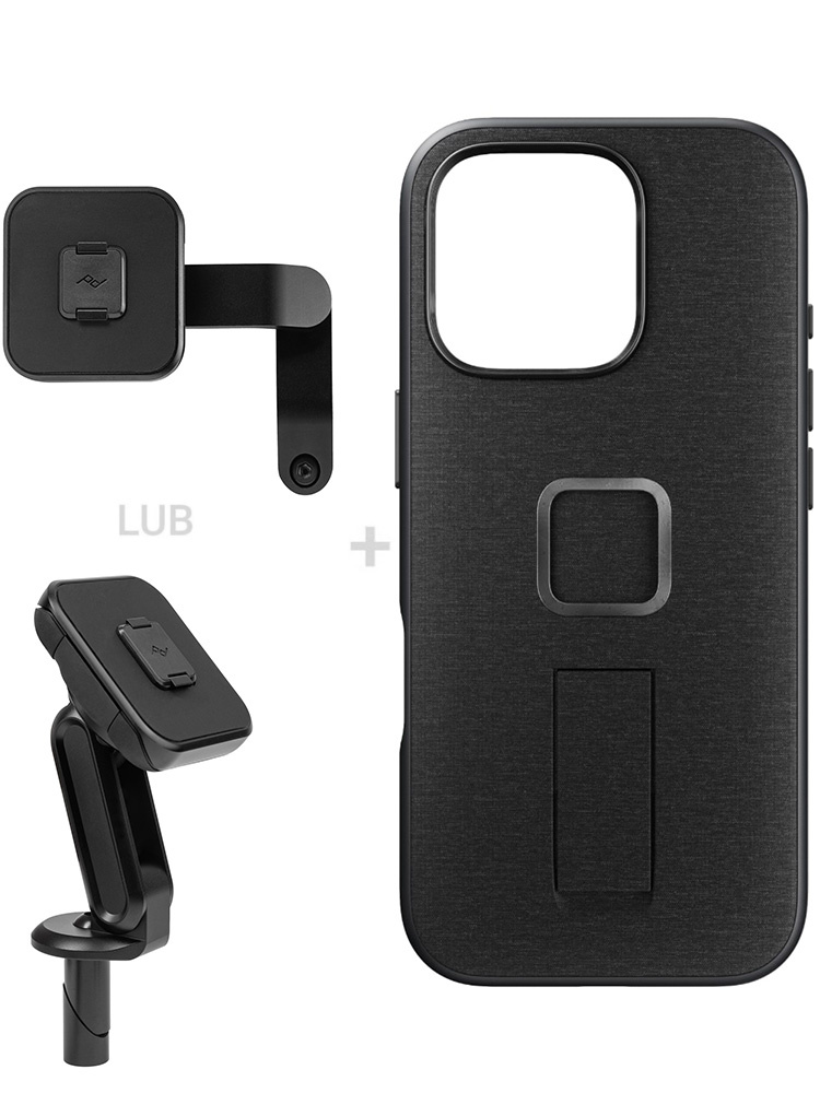 Zestaw na motocykl: etui Peak Design Mobile Everyday Loop do smartfona iPhone 16 Pro + mocowanie motocyklowe
