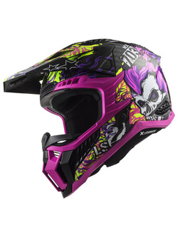 Kask enduro LS2 MX703 X-Force Fireskull czarno-fioletowy