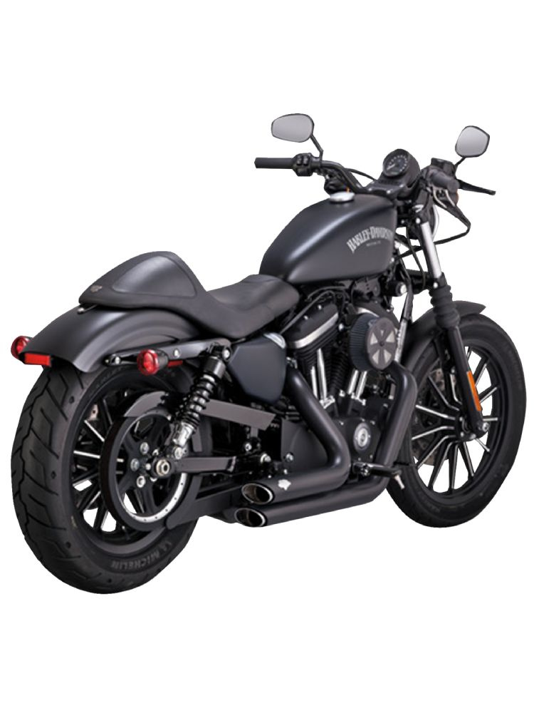 Pełny układ wydechowy Vance & Hines Shortshots Staggered do wybranych modeli Harleya Davidsona Czarny Mat