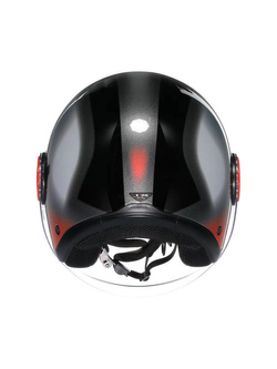 Kask otwarty AGV Eteres Levanto czarno-srebrno-czerwony