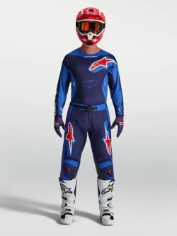 Spodnie cross Alpinestars MX Racer Hunt niebiesko-czerwone