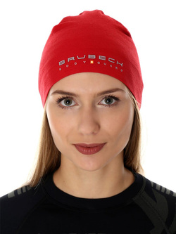 Czapka wełniana merino Brubeck unisex czerwona