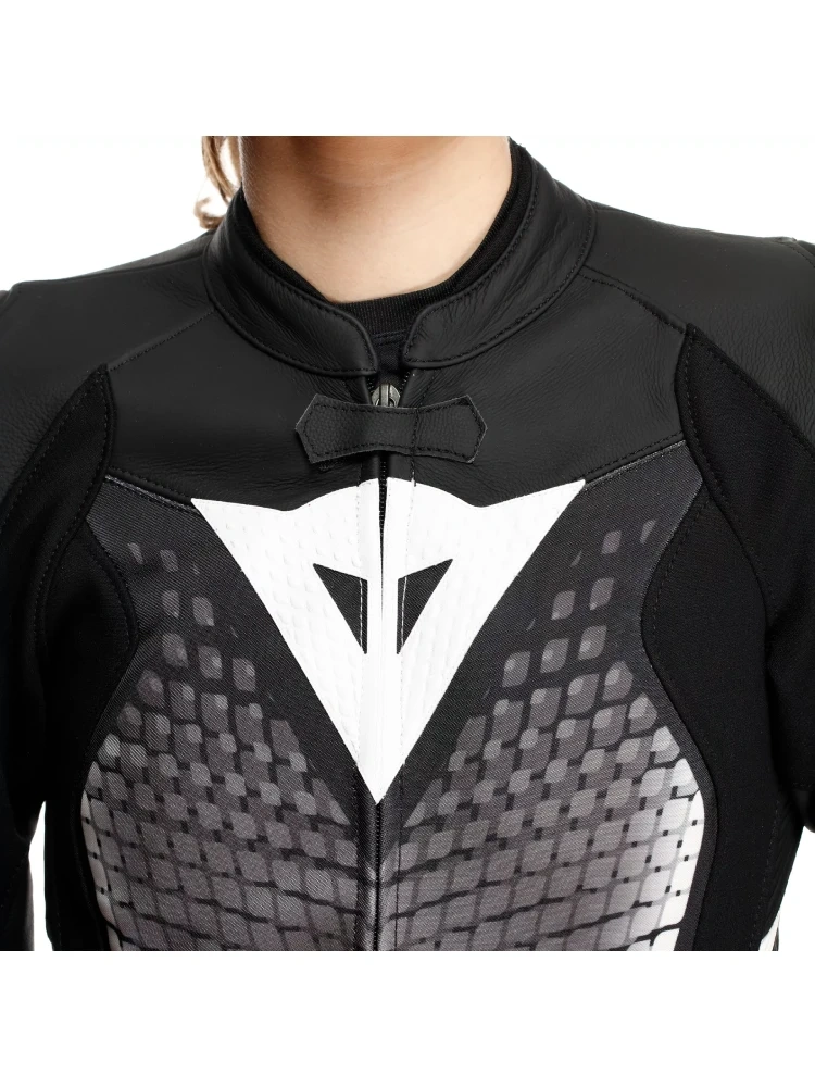 Kombinezon motocyklowy dwuczęściowy damski Dainese Fulminea biało-czarny